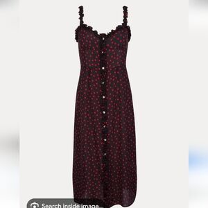 Realisation Par Black Dress with Red Polka Dots